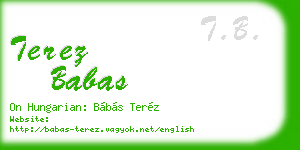 terez babas business card