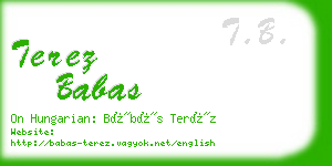 terez babas business card